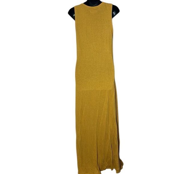 Outerknown Neptune tank dress hemp blend goldenrod side slits maxi large - Picture 7 of 9